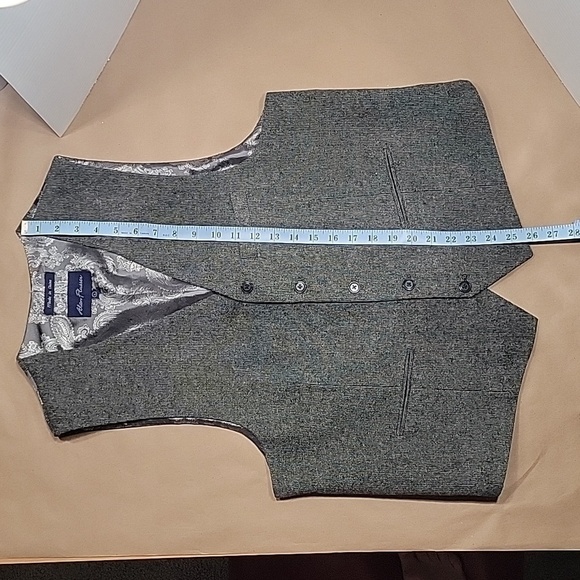 Alan Flusser Wool-Feel Vest, Size L.  Paisley Liner. New! - Picture 5 of 7